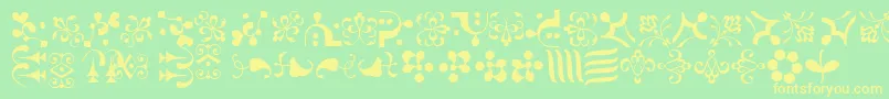 CaravanLhOne Font – Yellow Fonts on Green Background