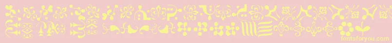 CaravanLhOne Font – Yellow Fonts on Pink Background