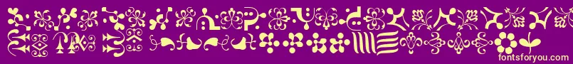 CaravanLhOne-fontti – keltaiset fontit violetilla taustalla