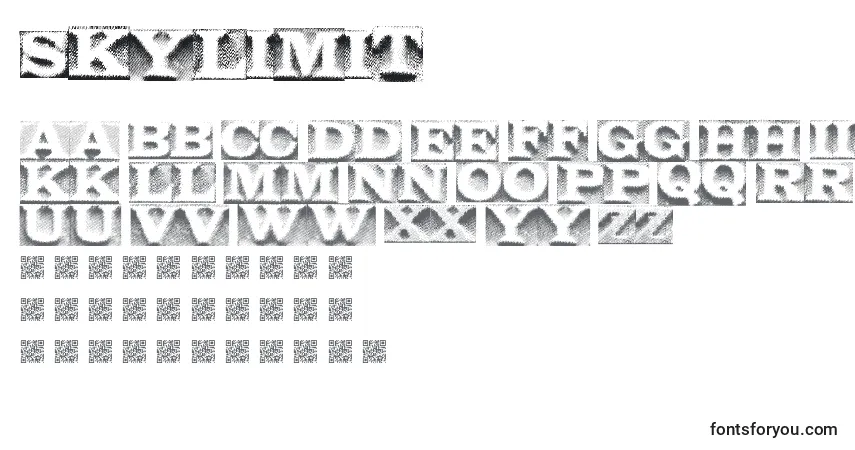 Шрифт Skylimit – алфавит, цифры, специальные символы