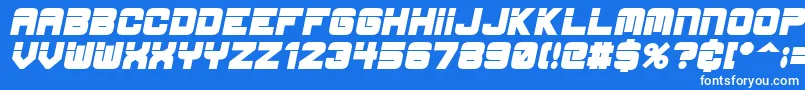EspBoldItalic-Schriftart – Weiße Schriften auf blauem Hintergrund