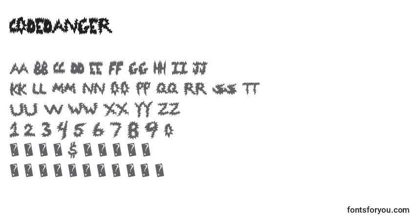 Шрифт Codedanger – алфавит, цифры, специальные символы