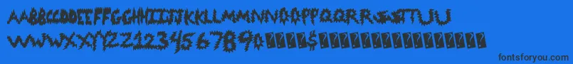 Codedanger-Schriftart – Schwarze Schriften auf blauem Hintergrund