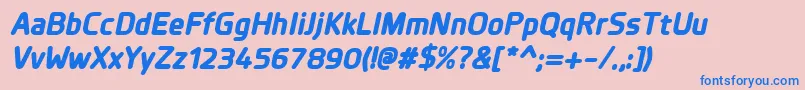 PlanerExtrabolditalic Font – Blue Fonts on Pink Background