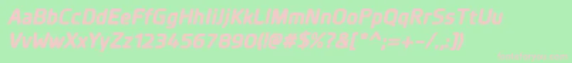 PlanerExtrabolditalic Font – Pink Fonts on Green Background