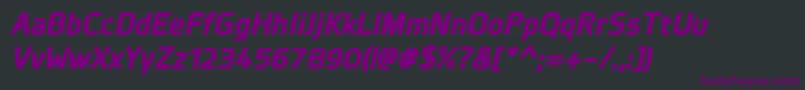Шрифт PlanerExtrabolditalic – фиолетовые шрифты на чёрном фоне