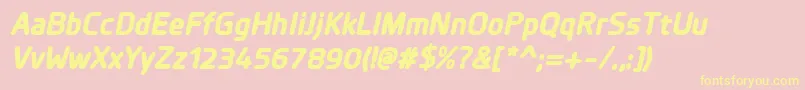 PlanerExtrabolditalic Font – Yellow Fonts on Pink Background