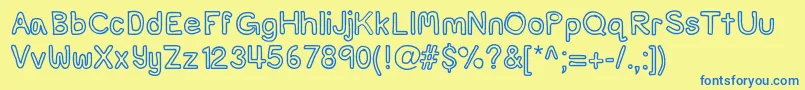 Popsicle-Schriftart – Blaue Schriften auf gelbem Hintergrund