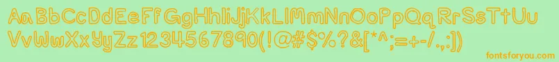 Popsicle-Schriftart – Orangefarbene Schriften auf grünem Hintergrund