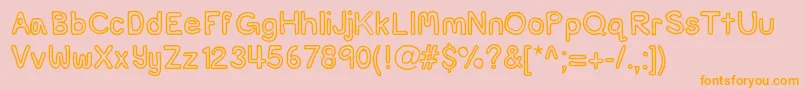Popsicle-Schriftart – Orangefarbene Schriften auf rosa Hintergrund