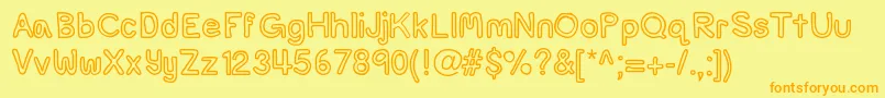Popsicle-Schriftart – Orangefarbene Schriften auf gelbem Hintergrund
