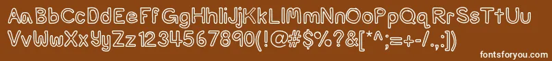 Weitere Informationen zur Popsicle-Schriftart Popsicle-Schriftart – Weiße Schriften auf braunem Hintergrund