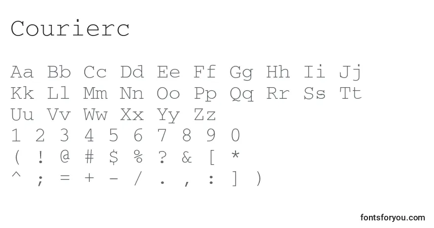 Fuente Courierc - alfabeto, números, caracteres especiales