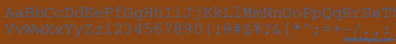 Czcionka Courierc – niebieskie czcionki na brązowym tle