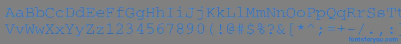 Fonte Courierc – fontes azuis em um fundo cinza