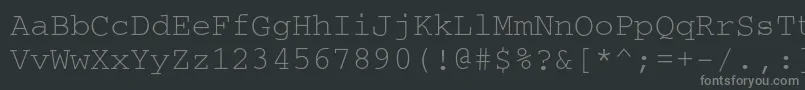 Fonte Courierc – fontes cinzas em um fundo preto