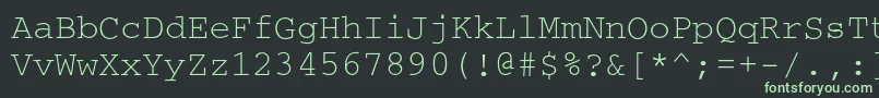 Czcionka Courierc – zielone czcionki na czarnym tle