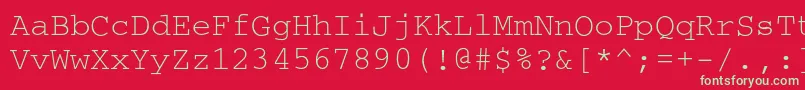 フォントCourierc – 赤い背景に緑の文字