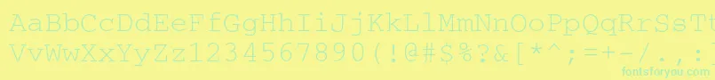 フォントCourierc – 黄色い背景に緑の文字