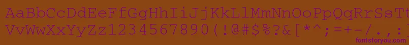Шрифт Courierc – фиолетовые шрифты на коричневом фоне
