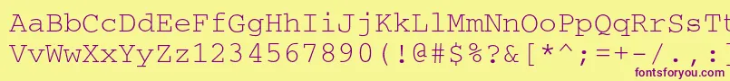 Шрифт Courierc – фиолетовые шрифты на жёлтом фоне