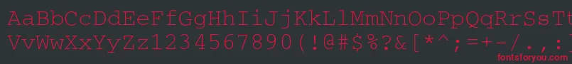フォントCourierc – 黒い背景に赤い文字