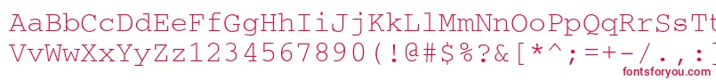 フォントCourierc – 白い背景に赤い文字