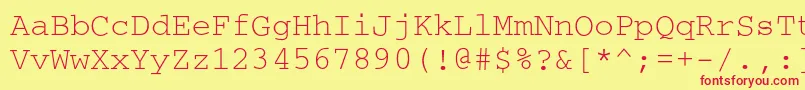 Courierc Font – Red Fonts on Yellow Background