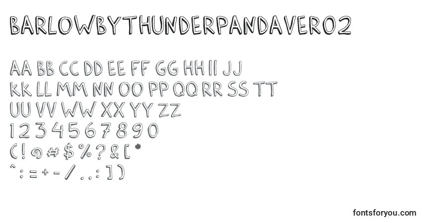 Шрифт BarlowByThunderpandaVer02 – алфавит, цифры, специальные символы