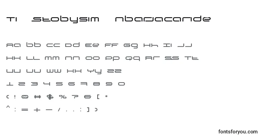 A fonte TiР№stoBySimРІnBarjaCaride – alfabeto, números, caracteres especiais