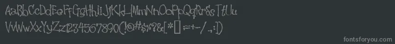 Czcionka Wakingthewitch – szare czcionki na czarnym tle