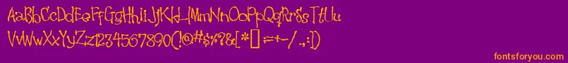 Wakingthewitch Font – Orange Fonts on Purple Background