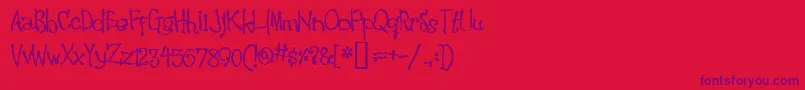 Wakingthewitch Font – Purple Fonts on Red Background