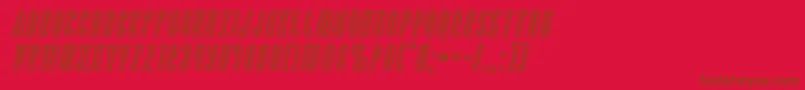 Yfilesengarveital-Schriftart – Braune Schriften auf rotem Hintergrund