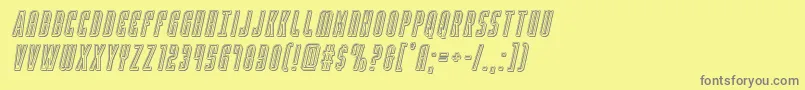 Yfilesengarveital-Schriftart – Graue Schriften auf gelbem Hintergrund