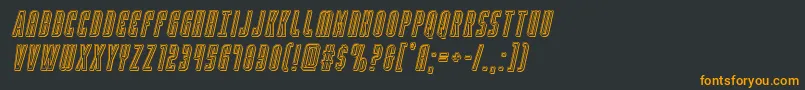 フォントYfilesengarveital – 黒い背景にオレンジの文字