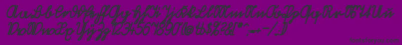 VolkredisFetteVerkehrsschift-fontti – mustat fontit violetilla taustalla
