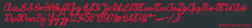 VolkredisFetteVerkehrsschift Font – Red Fonts on Black Background