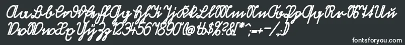 VolkredisFetteVerkehrsschift-fontti – valkoiset fontit mustalla taustalla