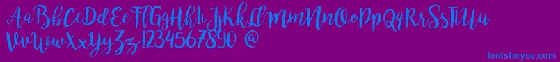 Bromello Font – Blue Fonts on Purple Background