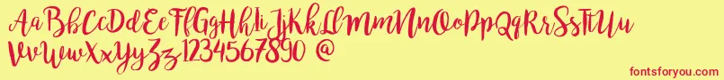 Bromello Font – Red Fonts on Yellow Background