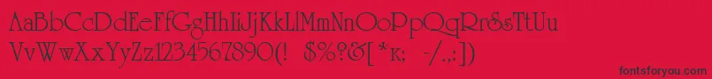 Universityroman Font – Black Fonts on Red Background