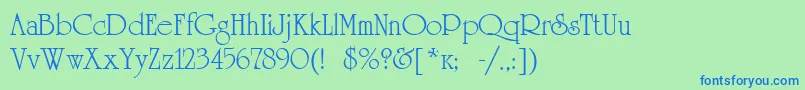 Universityroman Font – Blue Fonts on Green Background