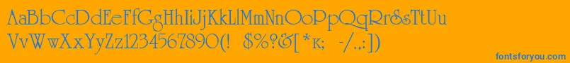 Universityroman Font – Blue Fonts on Orange Background