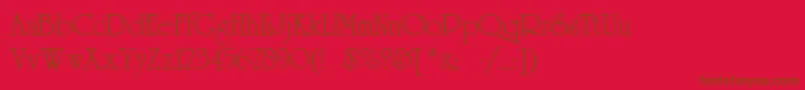 Universityroman-fontti – ruskeat fontit punaisella taustalla
