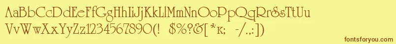 Universityroman Font – Brown Fonts on Yellow Background