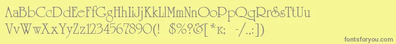 Universityroman Font – Gray Fonts on Yellow Background