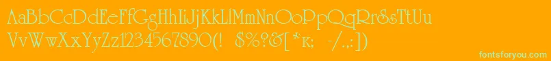 Universityroman Font – Green Fonts on Orange Background