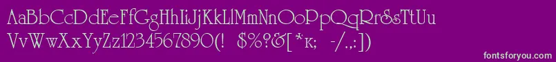 Universityroman Font – Green Fonts on Purple Background
