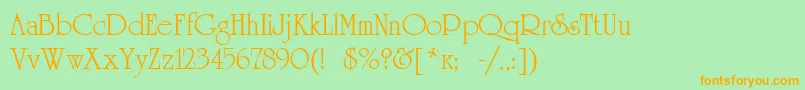 Universityroman Font – Orange Fonts on Green Background
